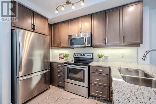 507 - 150 Wellington Street E, Guelph (Central West), ON - Indoor Photo Showing Kitchen With Stainless Steel Kitchen With Double Sink