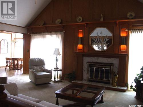 316 8Th Street W, Leader, SK - Indoor Photo Showing Living Room With Fireplace