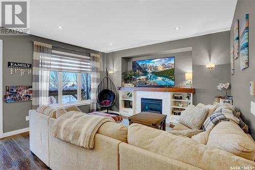 5126 Anthony Way, Regina, SK - Indoor Photo Showing Living Room With Fireplace