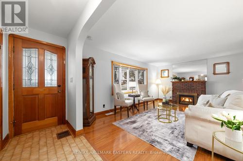 217 Mcfarlane Street, Peterborough (Ashburnham), ON - Indoor Photo Showing Living Room With Fireplace