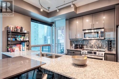 1704 - 1 Scott Street, Toronto, ON - Indoor Photo Showing Kitchen With Double Sink With Upgraded Kitchen