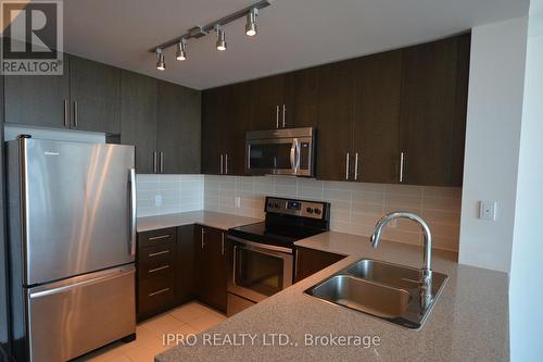 1010 - 3985 Grand Park Drive, Mississauga, ON - Indoor Photo Showing Kitchen With Stainless Steel Kitchen With Double Sink With Upgraded Kitchen