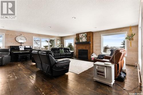 Mcchesney Acreage, Edenwold Rm No. 158, SK - Indoor Photo Showing Living Room With Fireplace