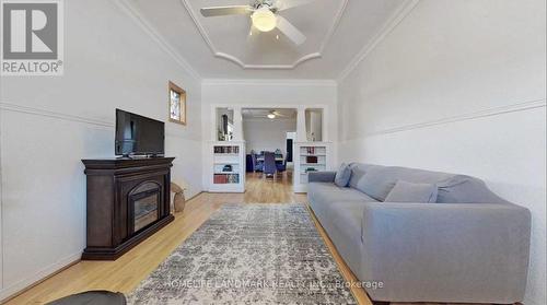 521 Sammon Avenue, Toronto, ON - Indoor Photo Showing Living Room With Fireplace