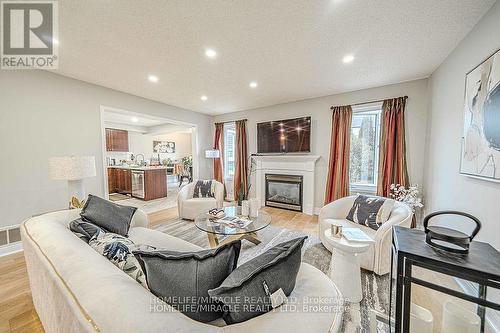 47 Gabrielle Crescent, Whitby, ON - Indoor Photo Showing Living Room With Fireplace