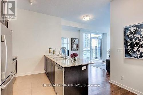 201 - 4065 Brickstone Mews, Mississauga, ON - Indoor Photo Showing Kitchen With Double Sink