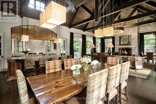 114 Hemlock Court, Blue Mountains (Blue Mountain Resort Area), ON - Indoor Photo Showing Dining Room With Fireplace