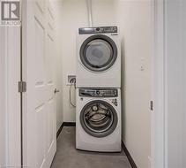 New stacked full-size Electrolux washer and dryer. - 