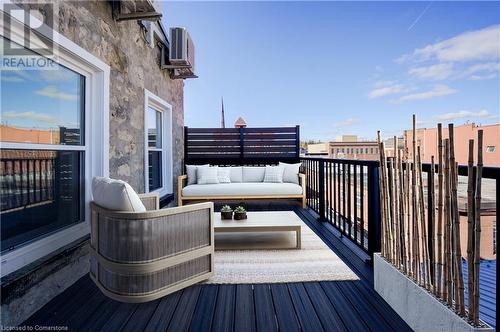 Private composite deck (virtually staged) - 28 Main Street Unit# 1, Cambridge, ON - Outdoor With Exterior