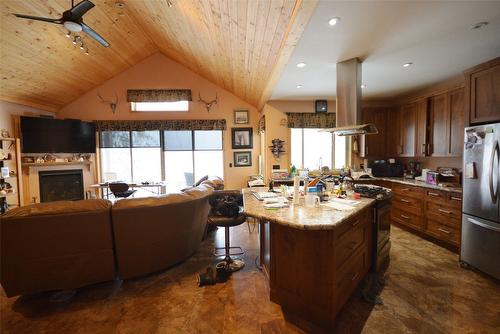 3010 Loon Lake Road, Summerland, BC - Indoor Photo Showing Kitchen With Fireplace With Double Sink