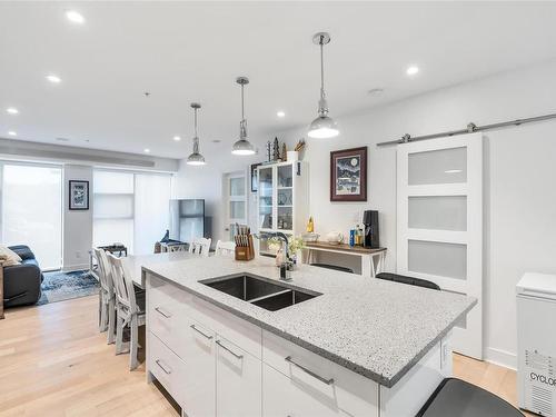 N216-1105 Pandora Ave, Victoria, BC - Indoor Photo Showing Kitchen With Double Sink With Upgraded Kitchen