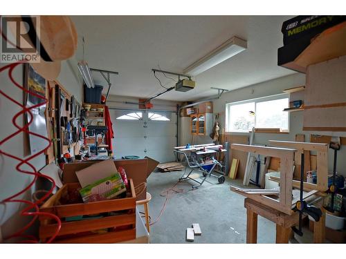 Drywalled, wired, heated attached garage. - 2200 Leblanc Street, Lumby, BC - Indoor Photo Showing Garage