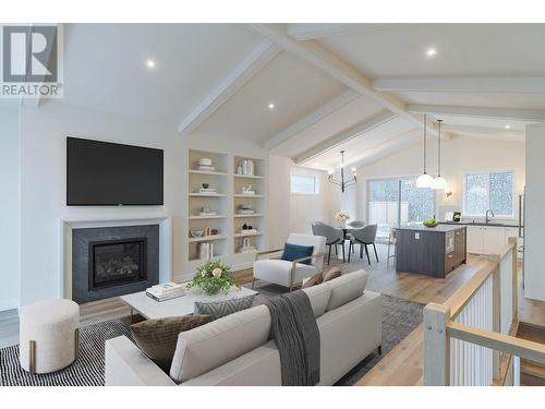 digital rendering for compariosn - 2250 Coldwater Drive, Kamloops, BC - Indoor Photo Showing Living Room With Fireplace