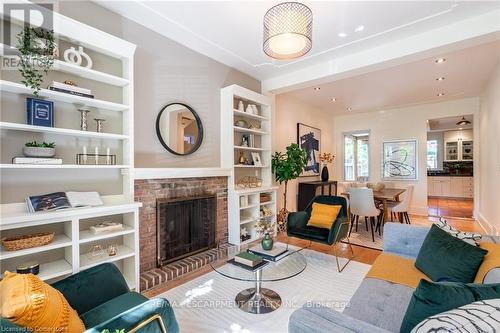 24 Bruce Street, Hamilton, ON - Indoor Photo Showing Living Room With Fireplace