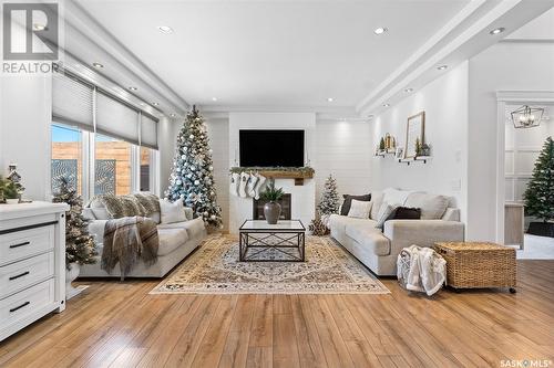 303 Waters Crescent, Saskatoon, SK - Indoor Photo Showing Living Room With Fireplace