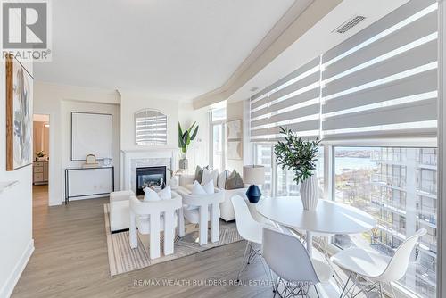 1105 - 2067 Lakeshore Boulevard W, Toronto, ON - Indoor Photo Showing Dining Room With Fireplace