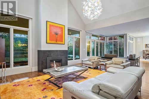 1414 Amber Crescent, Oakville, ON - Indoor Photo Showing Living Room With Fireplace