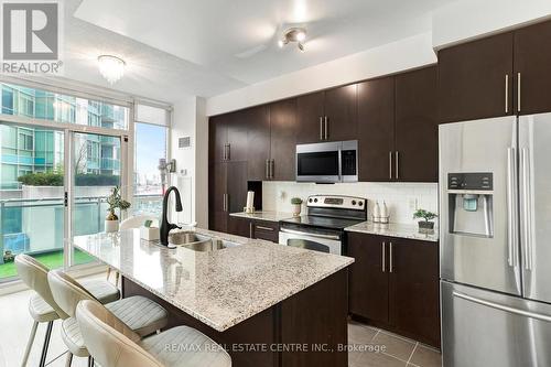 1201 - 223 Webb Drive, Mississauga, ON - Indoor Photo Showing Kitchen With Stainless Steel Kitchen With Double Sink With Upgraded Kitchen