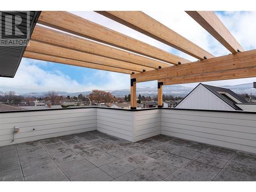 Rooftop patio with natural gas and water- super private with mountain views - 888 Patterson Avenue, Kelowna, BC - Outdoor With Exterior