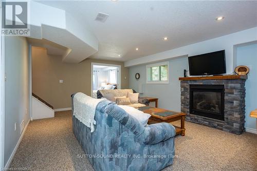 119 Neerhof Lane, R.R.#5 Lane, Georgian Bluffs, ON - Indoor Photo Showing Living Room With Fireplace