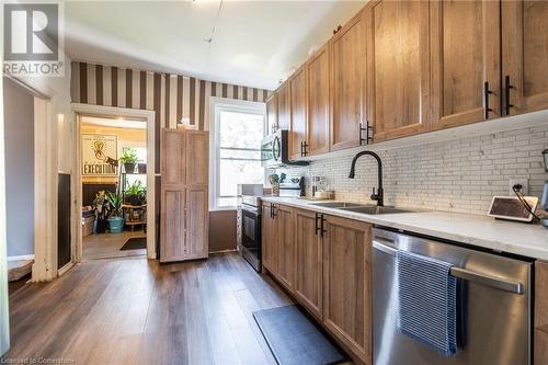 83 Sanford Avenue N, Hamilton, ON - Indoor Photo Showing Kitchen With Double Sink