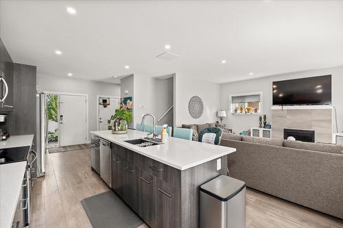 3737 Inverness Road, West Kelowna, BC - Indoor Photo Showing Kitchen With Fireplace With Upgraded Kitchen