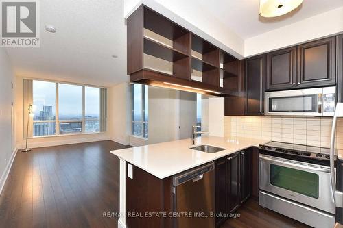 3308 - 15 Viking Lane, Toronto, ON - Indoor Photo Showing Kitchen With Stainless Steel Kitchen With Upgraded Kitchen