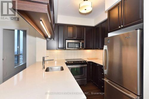 3308 - 15 Viking Lane, Toronto, ON - Indoor Photo Showing Kitchen With Stainless Steel Kitchen With Upgraded Kitchen