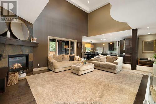 3010 Bridgeway Boulevard, Lasalle, ON - Indoor Photo Showing Living Room With Fireplace