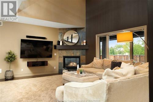 3010 Bridgeway Boulevard, Lasalle, ON - Indoor Photo Showing Living Room With Fireplace