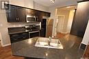 204 3818 Dewdney Avenue E, Regina, SK  - Indoor Photo Showing Kitchen With Stainless Steel Kitchen With Double Sink 