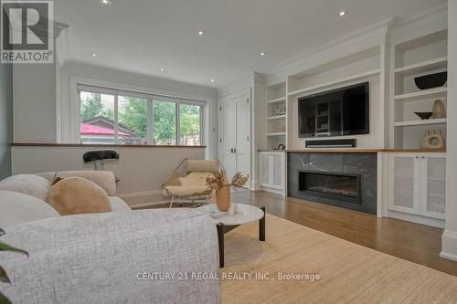 84 Chester Avenue, Toronto, ON - Indoor Photo Showing Living Room With Fireplace