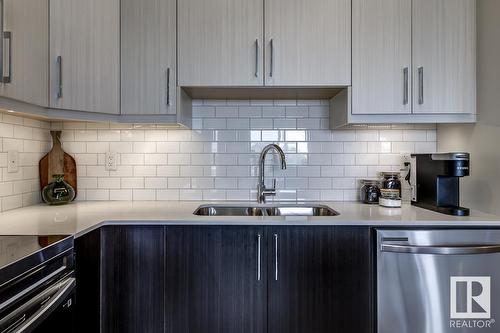 #310 13803 109 Av Nw, Edmonton, AB - Indoor Photo Showing Kitchen With Double Sink