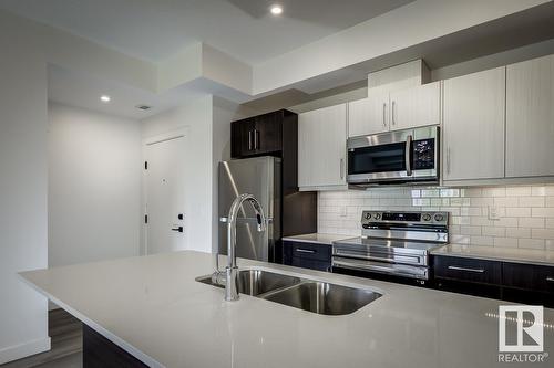 #310 13803 109 Av Nw, Edmonton, AB - Indoor Photo Showing Kitchen With Stainless Steel Kitchen With Double Sink With Upgraded Kitchen