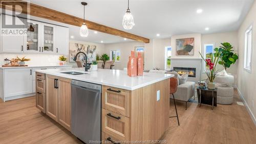 566 Texas Road, Amherstburg, ON - Indoor Photo Showing Kitchen With Fireplace With Double Sink With Upgraded Kitchen