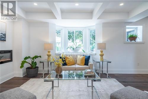 1017 Plains View Avenue, Burlington, ON - Indoor Photo Showing Living Room With Fireplace