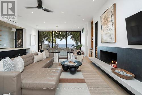 1 Lake Shore Drive, Toronto (New Toronto), ON - Indoor Photo Showing Living Room With Fireplace