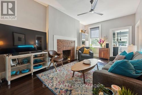 28 Grove Street, Hamilton (Corktown), ON - Indoor Photo Showing Living Room With Fireplace