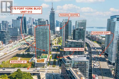 512 - 170 Fort York Boulevard, Toronto (Waterfront Communities), ON -  With View