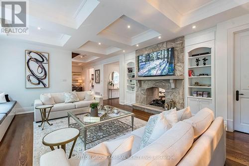 85 Valecrest Drive, Toronto, ON - Indoor Photo Showing Living Room With Fireplace