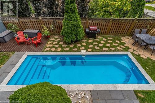 2010 Keller Court, Burlington, ON - Outdoor With In Ground Pool With Deck Patio Veranda With Backyard