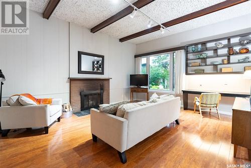 1104 Main Street, Saskatoon, SK - Indoor Photo Showing Living Room With Fireplace