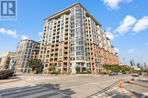 424 - 1 Shaw Street, Toronto (Niagara), ON - Outdoor With Balcony With Facade