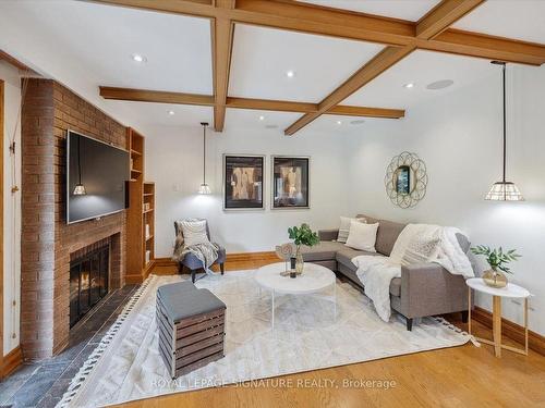 14 Macklingate Crt, Toronto, ON - Indoor Photo Showing Living Room With Fireplace