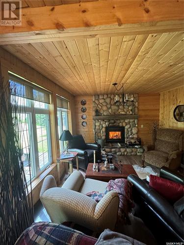 26 Ruby Crescent, Hudson Bay Rm No. 394, SK - Indoor Photo Showing Living Room With Fireplace