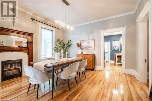 198 Duke Street, Hamilton, ON - Indoor Photo Showing Dining Room With Fireplace