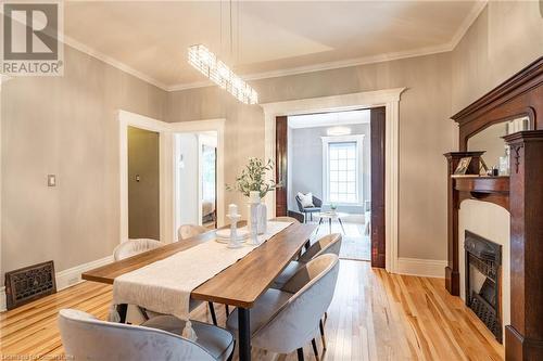 198 Duke Street, Hamilton, ON - Indoor Photo Showing Dining Room With Fireplace