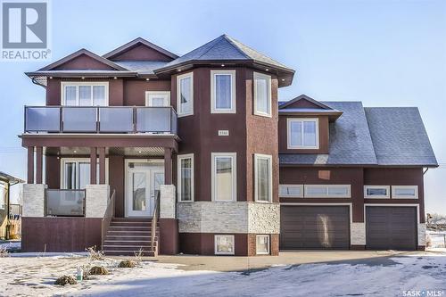 116 Emerald Ridge E, White City, SK - Outdoor With Balcony With Facade