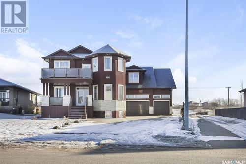 116 Emerald Ridge E, White City, SK - Outdoor With Balcony With Facade