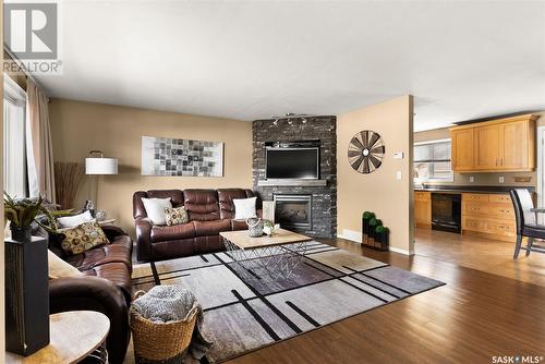 2778 Schweitzer Drive, Regina, SK - Indoor Photo Showing Living Room With Fireplace